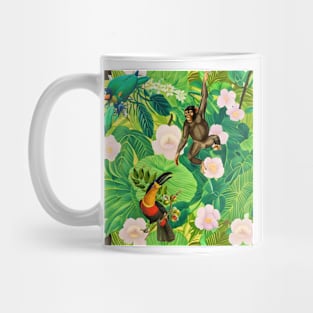 Monkey, toucan and parrot rainforest Mug